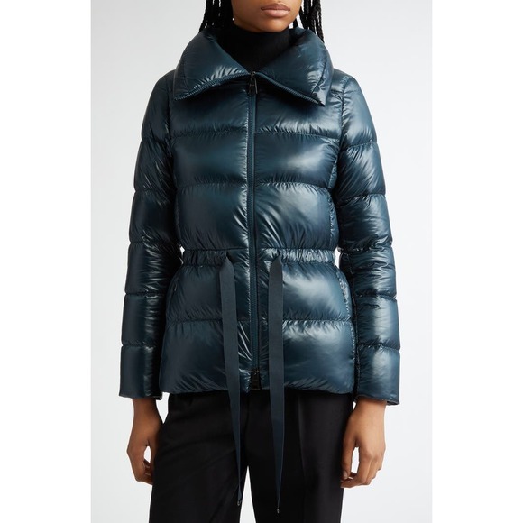 NEW Herno Shiny Puffer Coat in Jade Green $695 - Women's Size IT 46 / US 10 - Picture 3 of 16